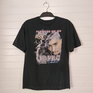 Tupac All Eyez On Me Short Sleeve Graphic Tee West Coast Hip Hop T Shirt Bravado